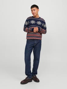 Jack & Jones X-mas Crewneck Stickad tröja -Navy Blazer - 12248145