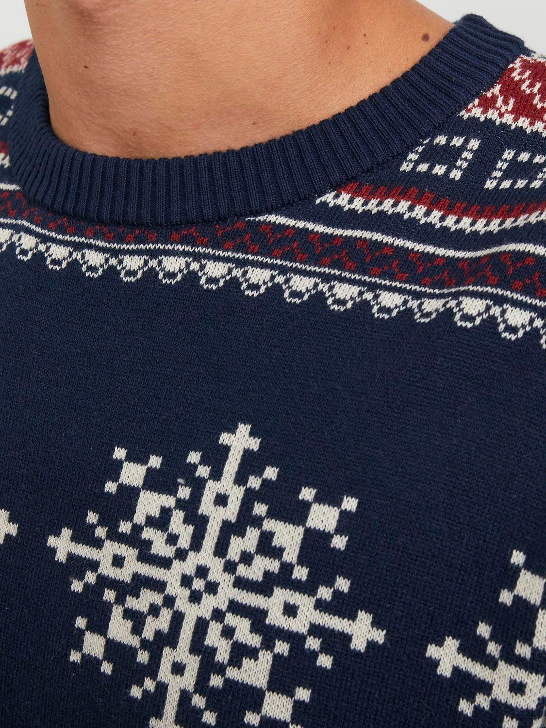 Jack & Jones X-mas Strickpullover mit Rundhals -Navy Blazer - 12248145