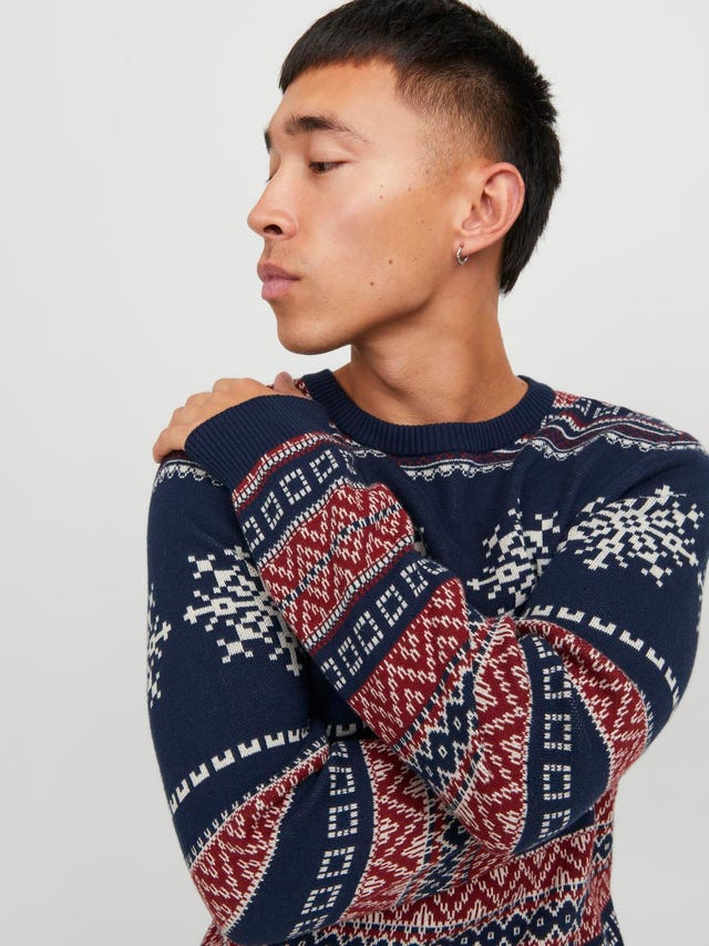 Jack & Jones X-mas Crew Neck Jumper - 12248145