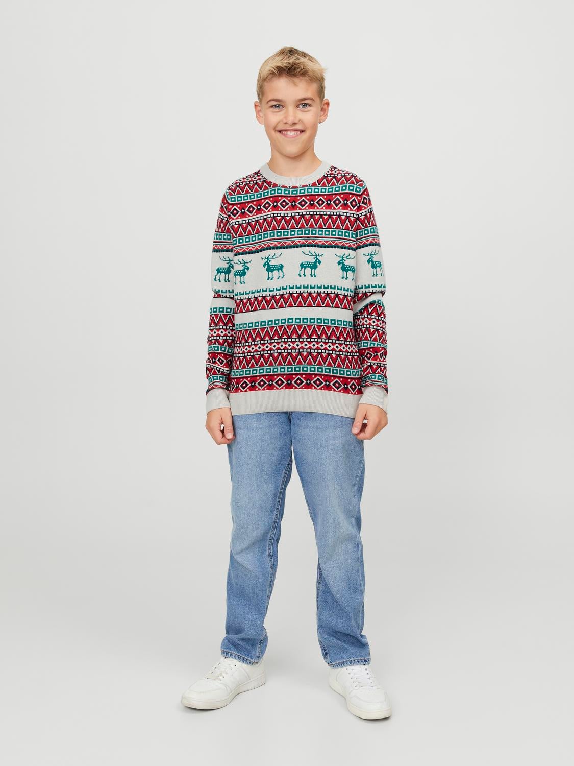 X-mas Sweter z dzianiny z okrągłym dekoltem Dla chłopców
