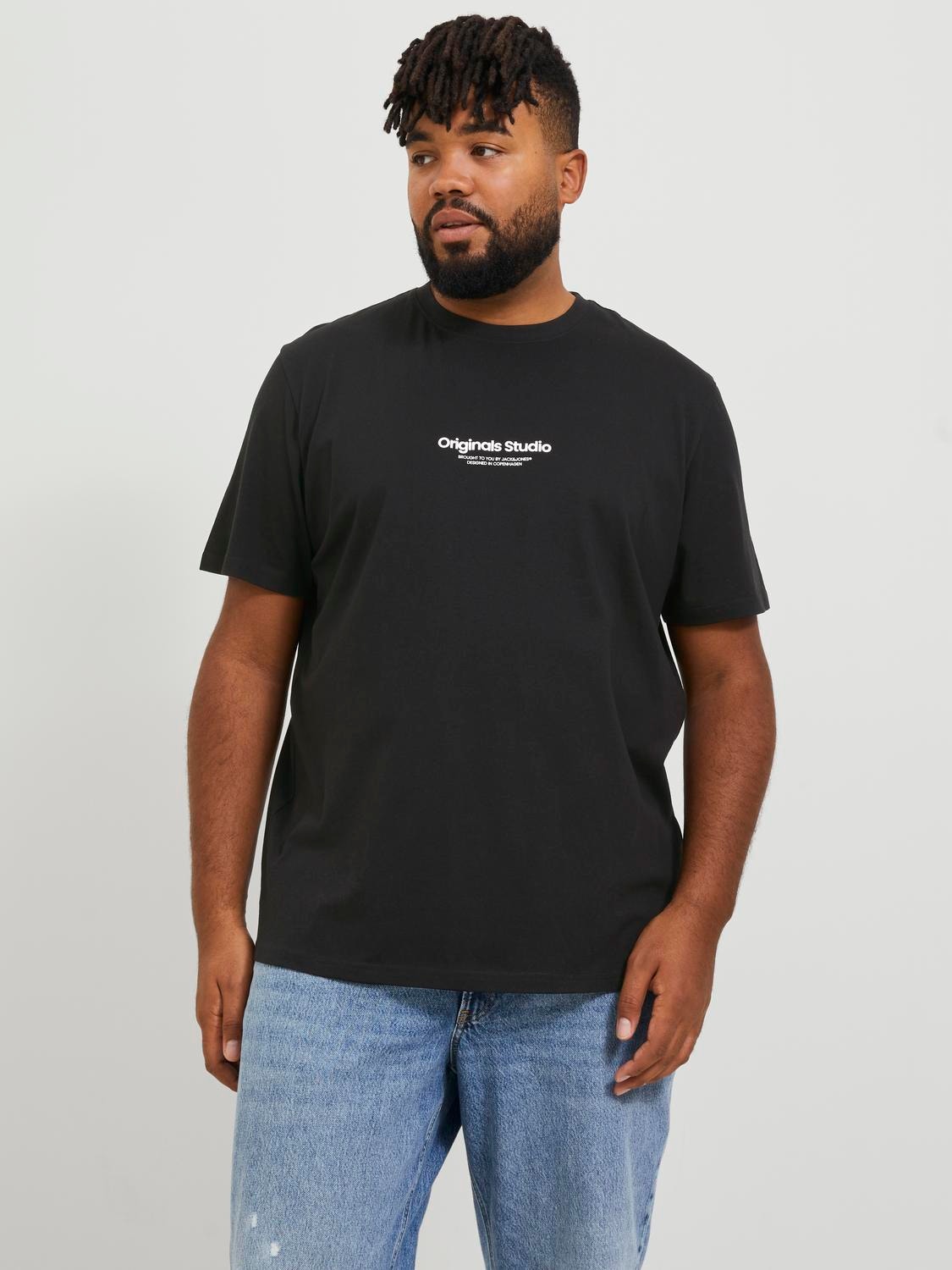 Jack & Jones Plus Size Nadruk T-shirt -Black - 12248177