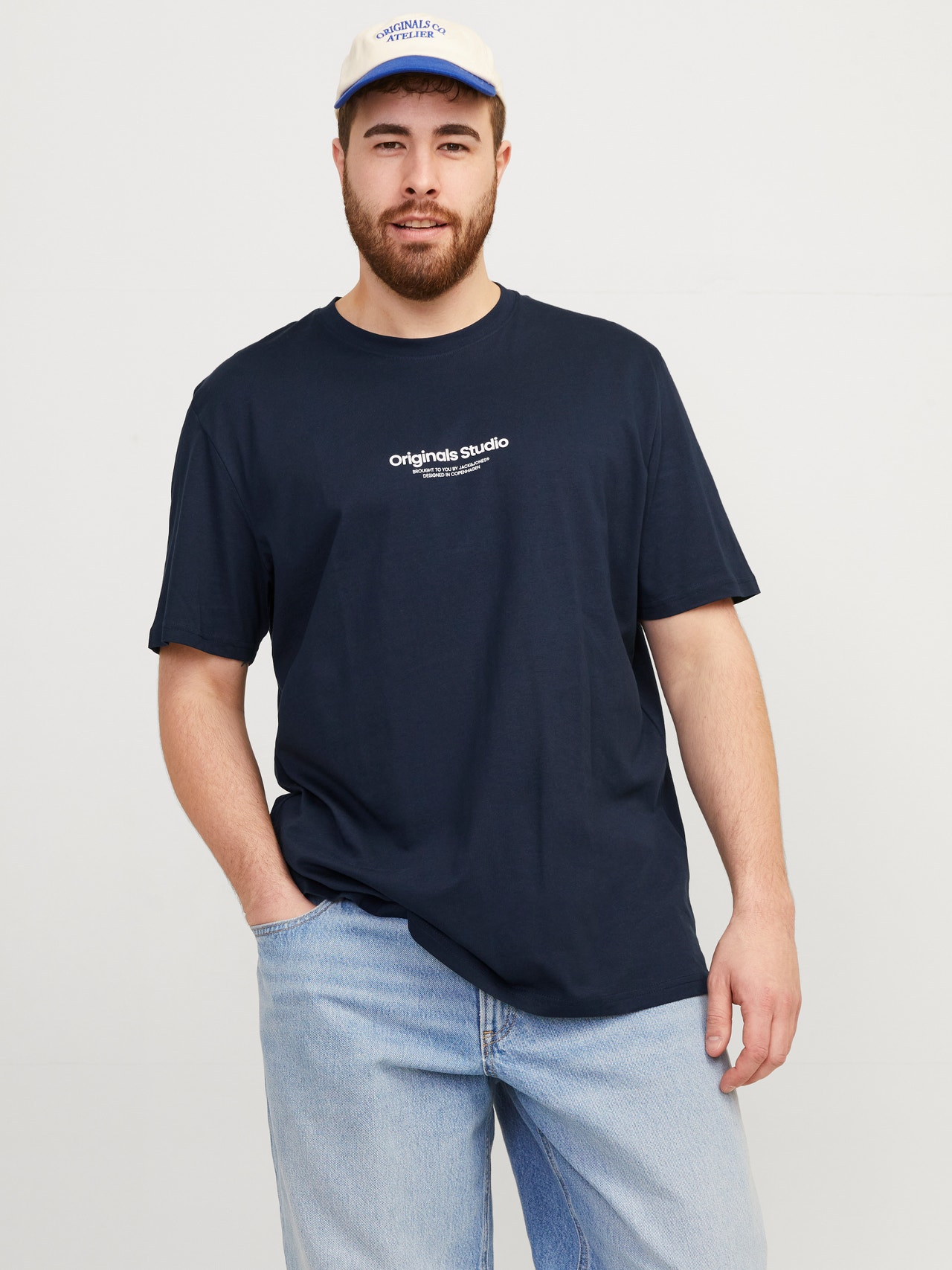 Jack & Jones Plus Size Printed T-shirt -Sky Captain - 12248177