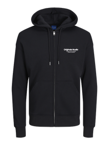 Jack & Jones Plus Size Sweat à capuche zippé Imprimé -Black - 12248197