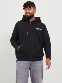 Jack & Jones Plus Size Sweat à capuche zippé Imprimé -Black - 12248197