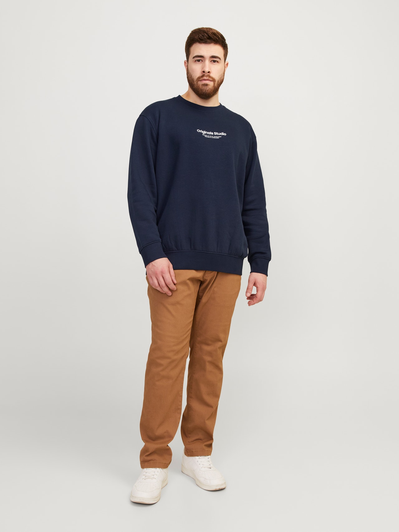 Jack & Jones Plus Size Bedrukt Sweatshirt met ronde hals -Sky Captain - 12248198