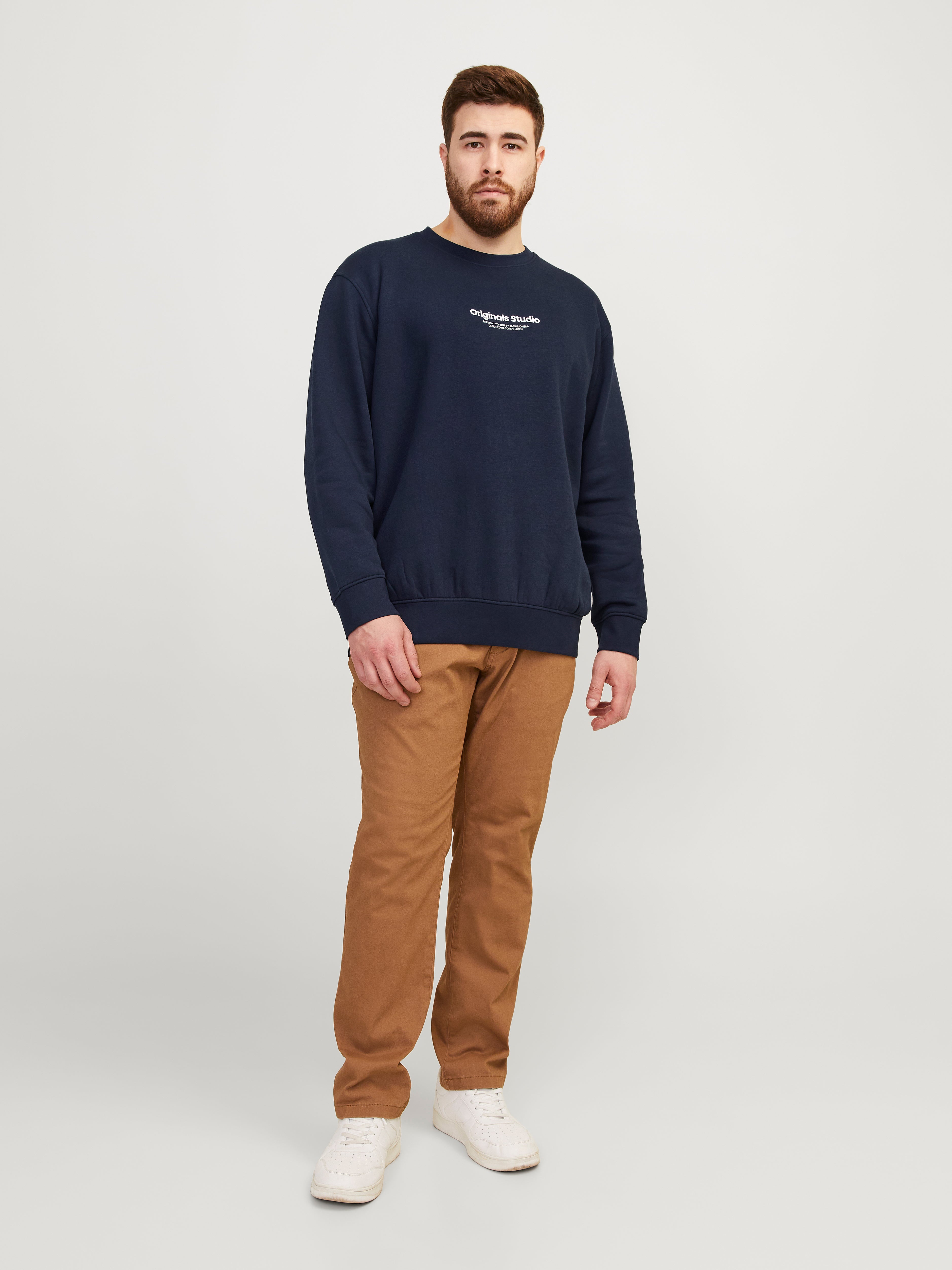 Plus Size Printed Crewn Neck Sweatshirt
