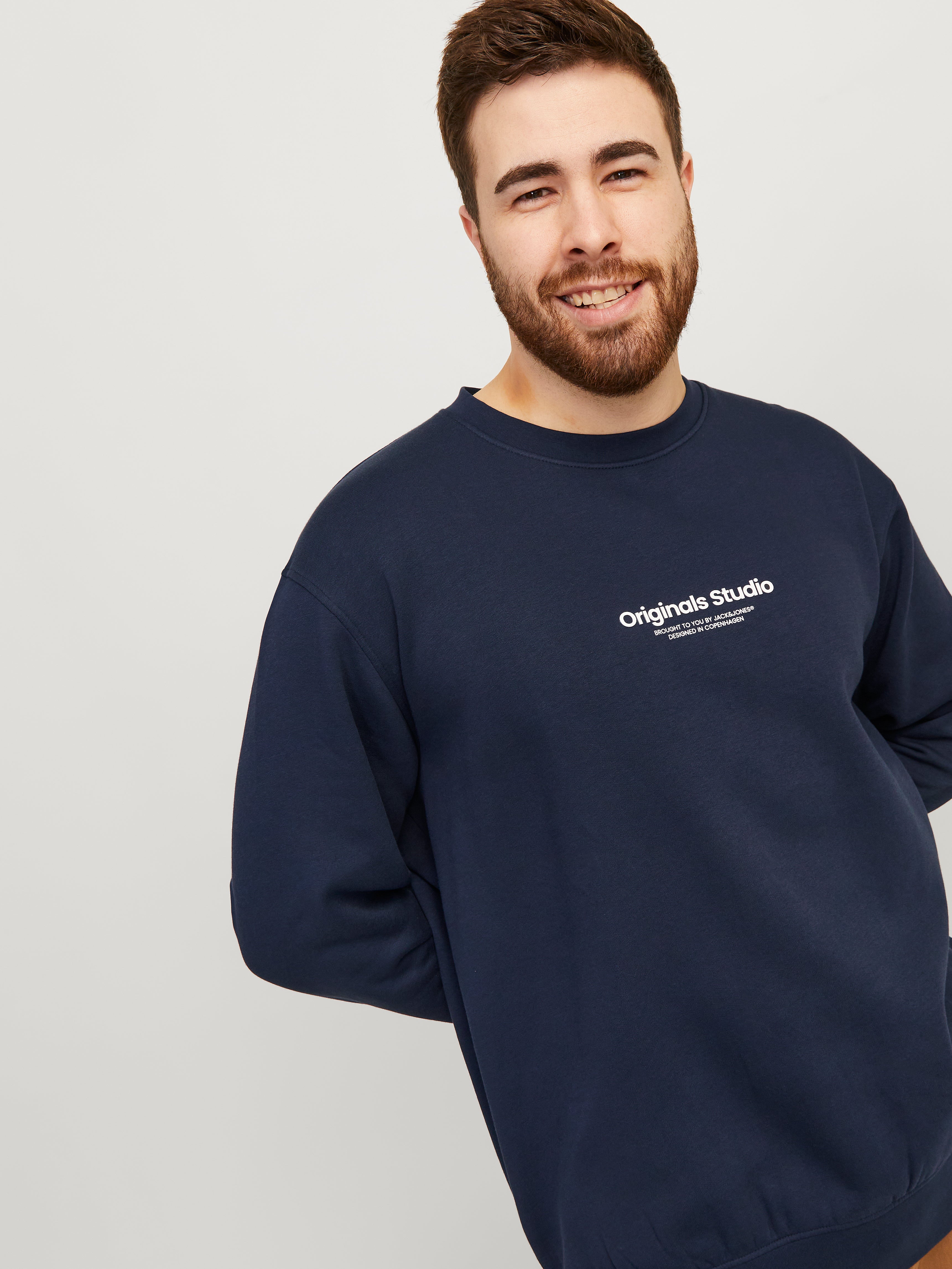 Jack & Jones Plus Size Printed Crewn Neck Sweatshirt - 12248198