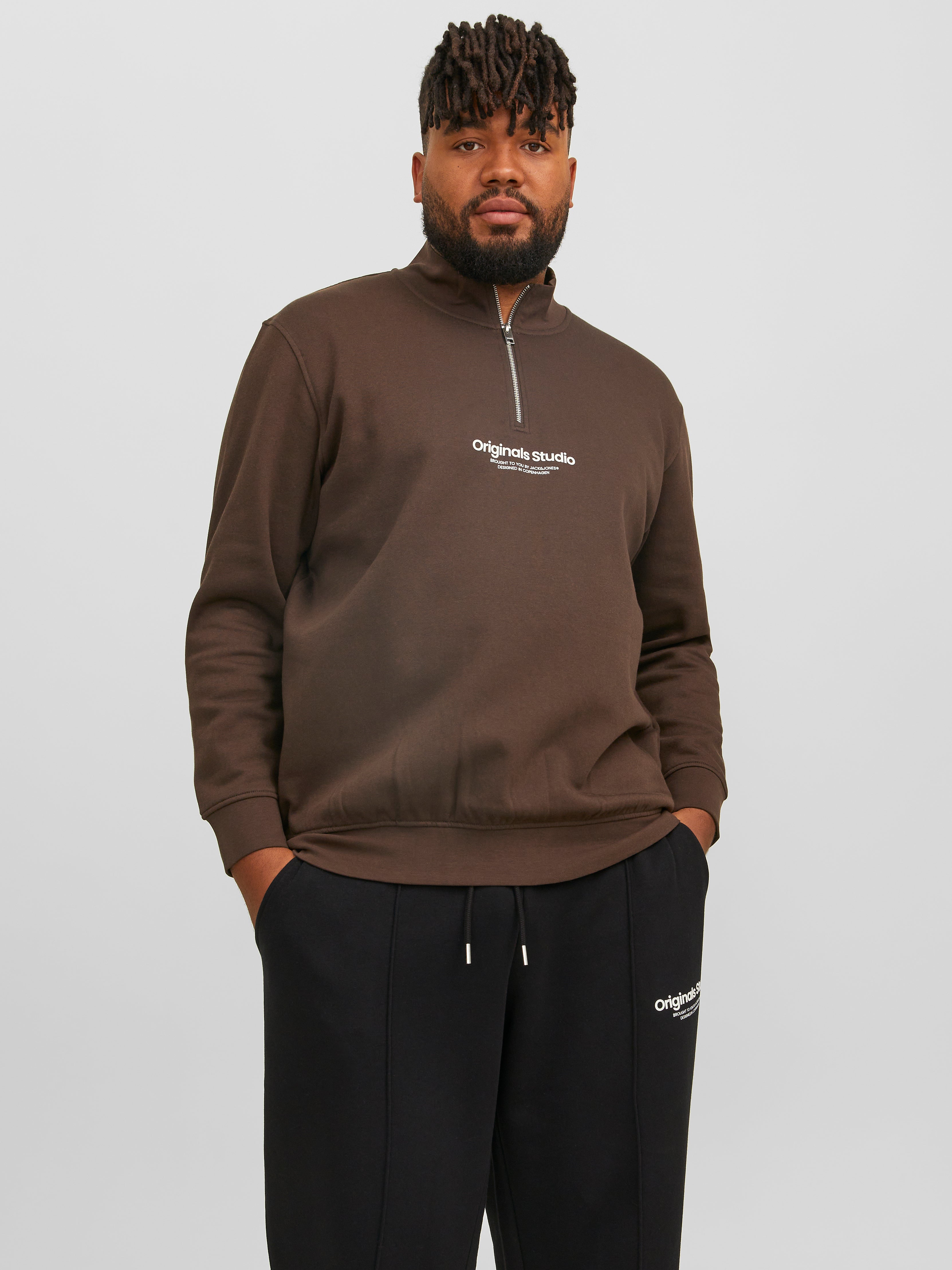 Plus Size Sweat À Fermeture Éclair Imprimé - Jack & Jones - Modalova