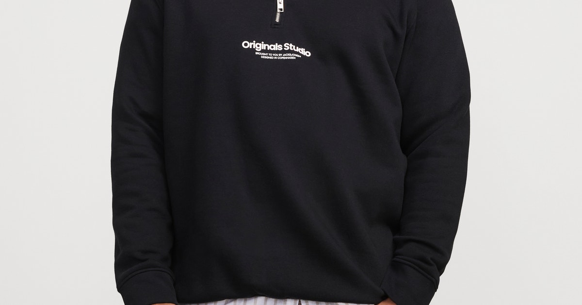 Jack & Jones Sweat Demi-Zip Homme – Sweatshirt Relaxed Fit En Coton Et Polyester, Style Décontracté Et Confortable