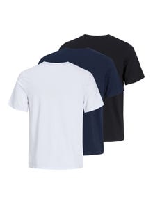 Jack & Jones 3-pak Logo Crew neck T-shirt -Black - 12248249