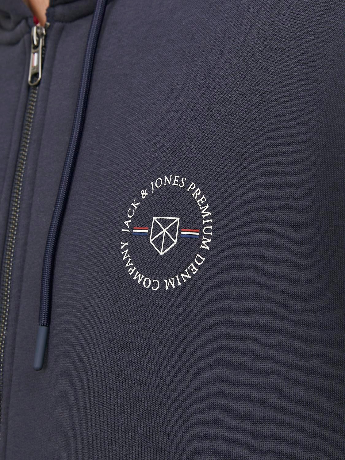Jack & Jones Plus Size Einfarbig Kapuzenpullover mit Reißverschluss -Seaborne - 12248272