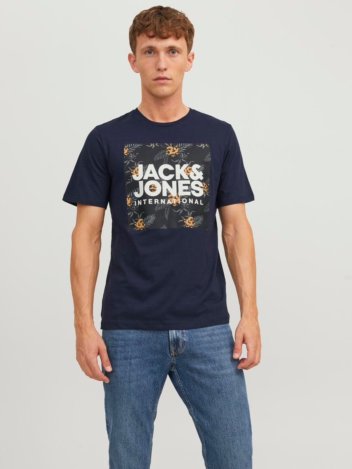 Jack & Jones 3-balení Logo Kruhový výstřih Tričko -Black - 12248314