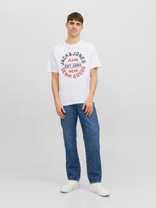 Jack & Jones 2-pak Z logo Okrągły dekolt T-shirt -White - 12248380
