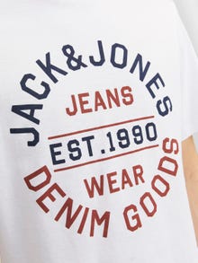 Jack & Jones 2-pakk Logo Ümmargune kaelus T-särk -White - 12248380