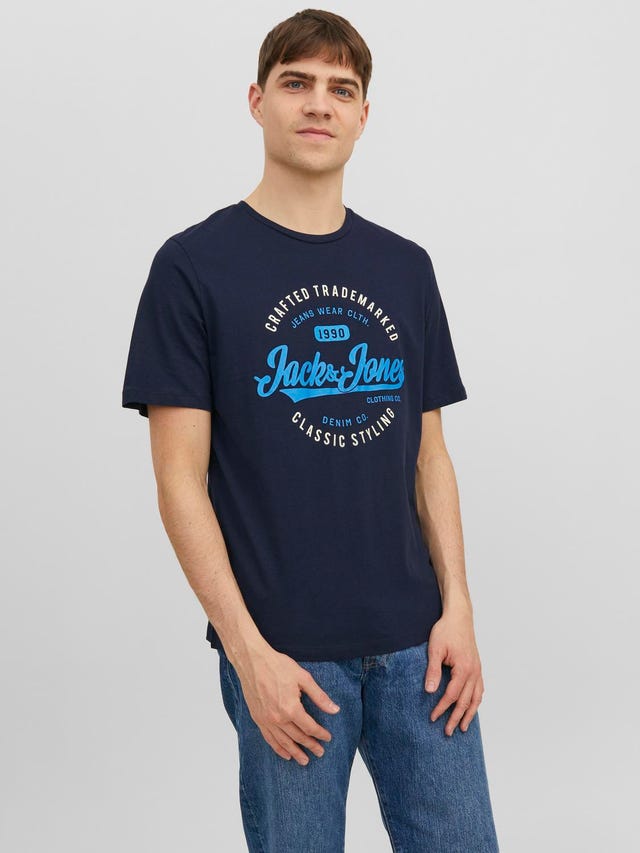 Jack & Jones 2-pack Logotyp Rundringning T-shirt - 12248380