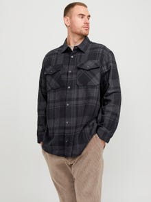 Jack & Jones Plus Size Loose Fit Overshirt -Dark Grey Melange - 12248390