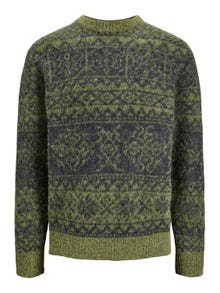 Jack & Jones All Over Print Crew Neck Jumper -Dried Herb - 12248396