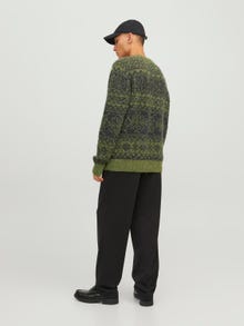 Jack & Jones All Over Print Crew Neck Jumper -Dried Herb - 12248396