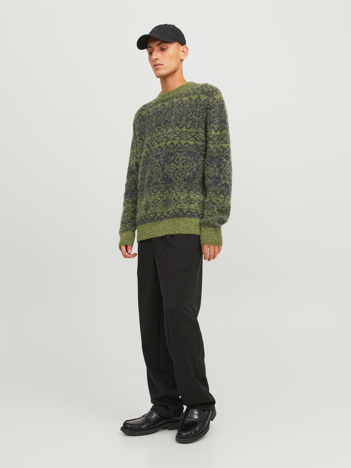 Jack & Jones All Over Print Crew Neck Jumper -Dried Herb - 12248396