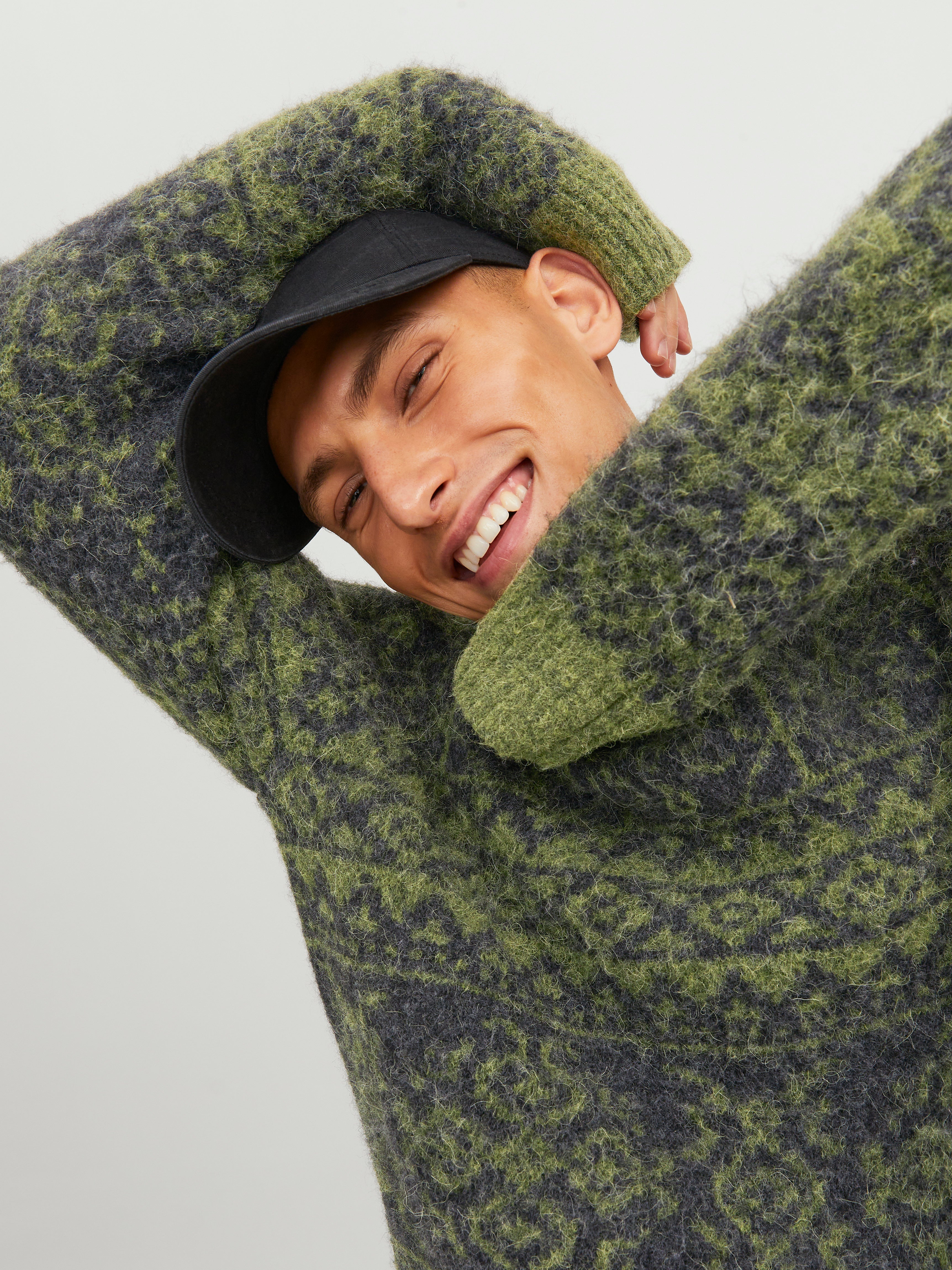 Jack & Jones All Over Print Crew Neck Jumper - 12248396