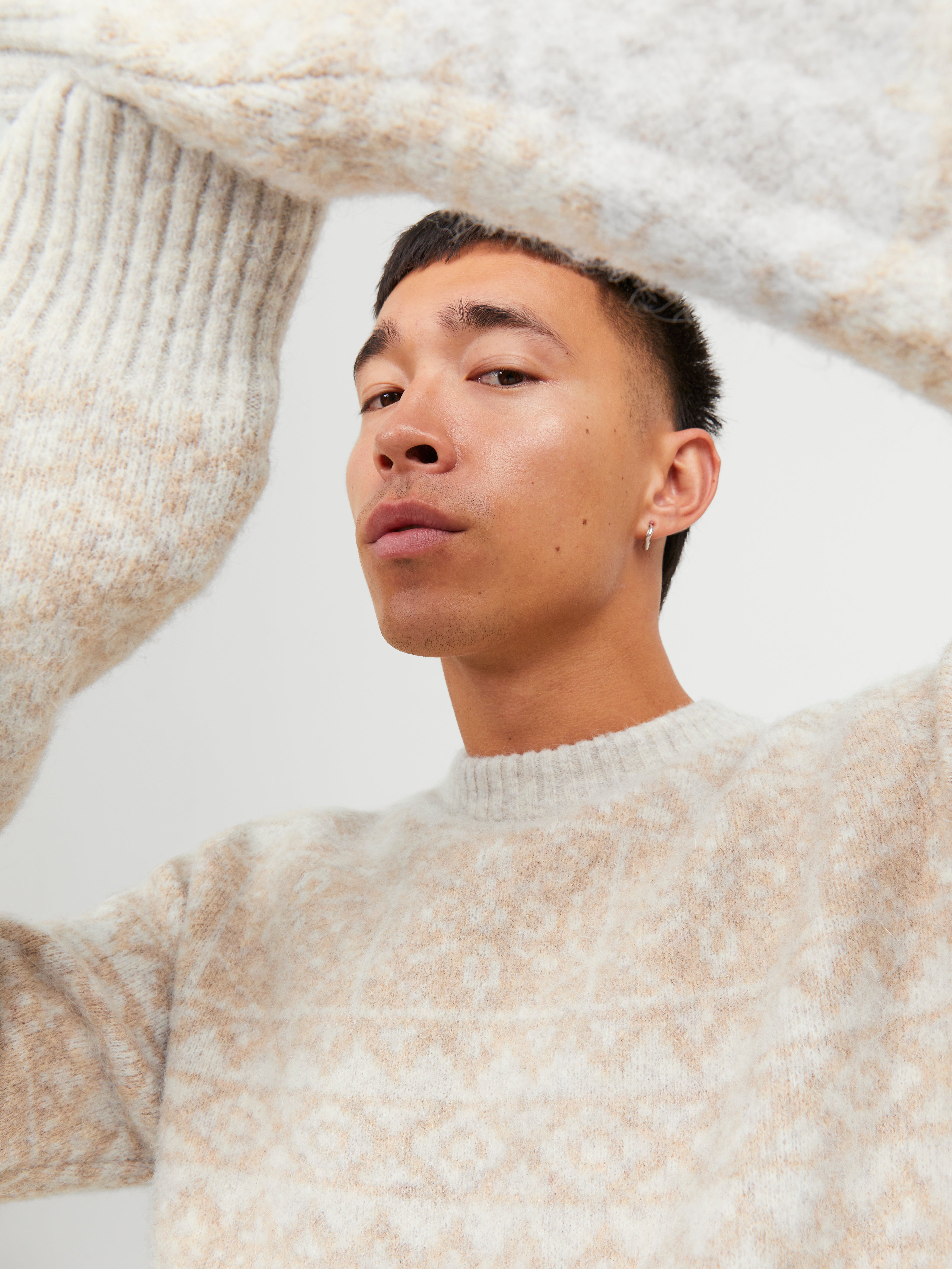 Jack & Jones All Over Print Crew Neck Jumper - 12248396