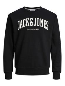 Jack & Jones Enfärgat Crewneck tröja -Black - 12248431