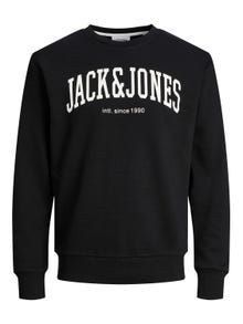Jack & Jones Ensfarvet Sweatshirt med rund hals -Black - 12248431