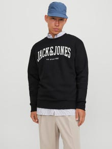 Jack & Jones Ensfarvet Sweatshirt med rund hals -Black - 12248431