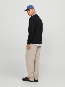 Jack & Jones Enfärgat Crewneck tröja -Black - 12248431