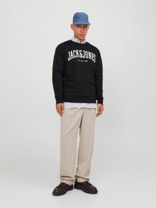 Jack & Jones Enfärgat Crewneck tröja -Black - 12248431