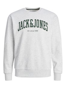 Jack & Jones Ühevärviline Crew neck Sweatshirt -White Melange - 12248431