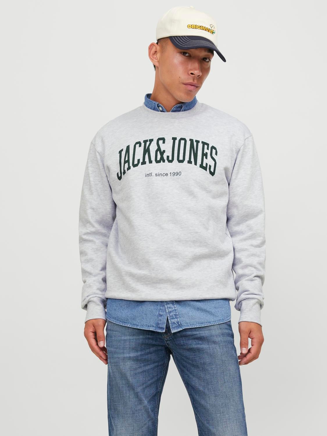 Jack jones 2025 grey sweatshirt