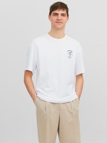 Jack & Jones Trykk O-hals T-skjorte -Bright White - 12248492
