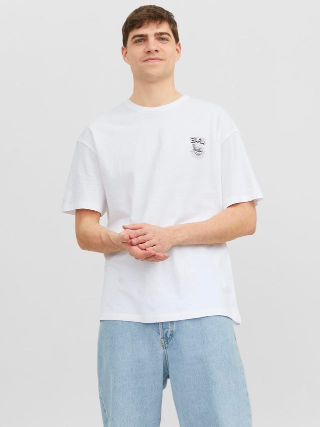 Jack & Jones Nadruk Okrągły dekolt T-shirt - 12248492