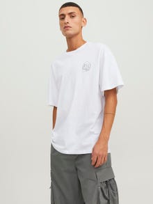 Jack & Jones Printed Crew neck T-shirt -White - 12248496
