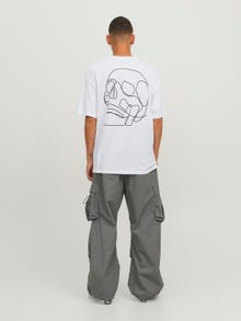 Jack & Jones Painettu Pyöreä pääntie T-paita -White - 12248496