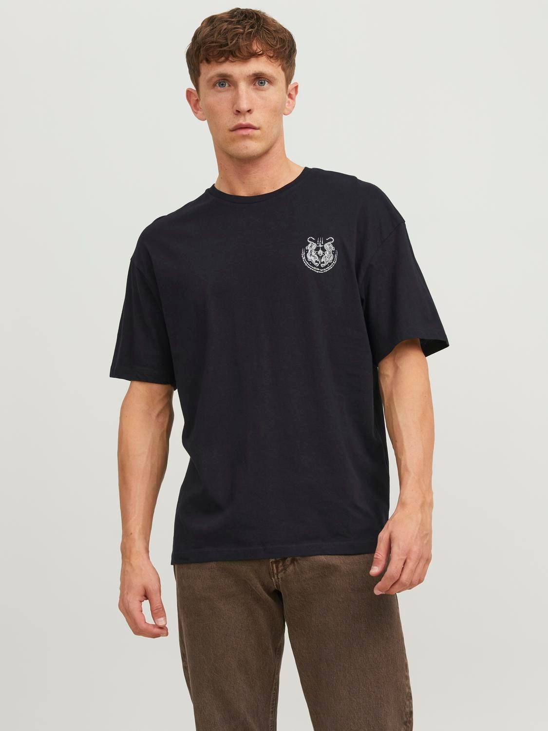 T-shirt Imprimé Col Rond - Jack & Jones - Modalova