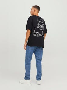 Jack & Jones Printed Crew neck T-shirt -Black - 12248498