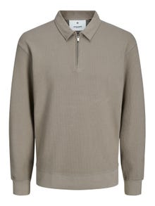 Jack & Jones Bez vzoru Mikina s polovičním zipem -Brindle - 12248505