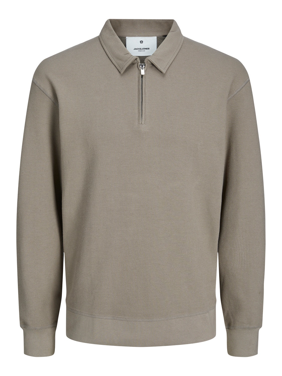 Jack & Jones Plain Half Zip Sweatshirt -Brindle - 12248505