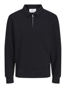 Jack & Jones Moletom com meio zíper Liso -Black - 12248505