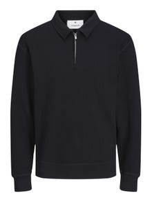 Jack & Jones Plain Half Zip Sweatshirt -Black - 12248505
