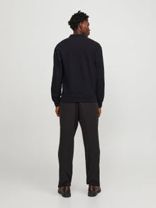 Jack & Jones Plain Half Zip Sweatshirt -Black - 12248505