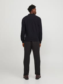 Jack & Jones Yksivärinen Puolivetoketjullinen villapaita -Black - 12248505