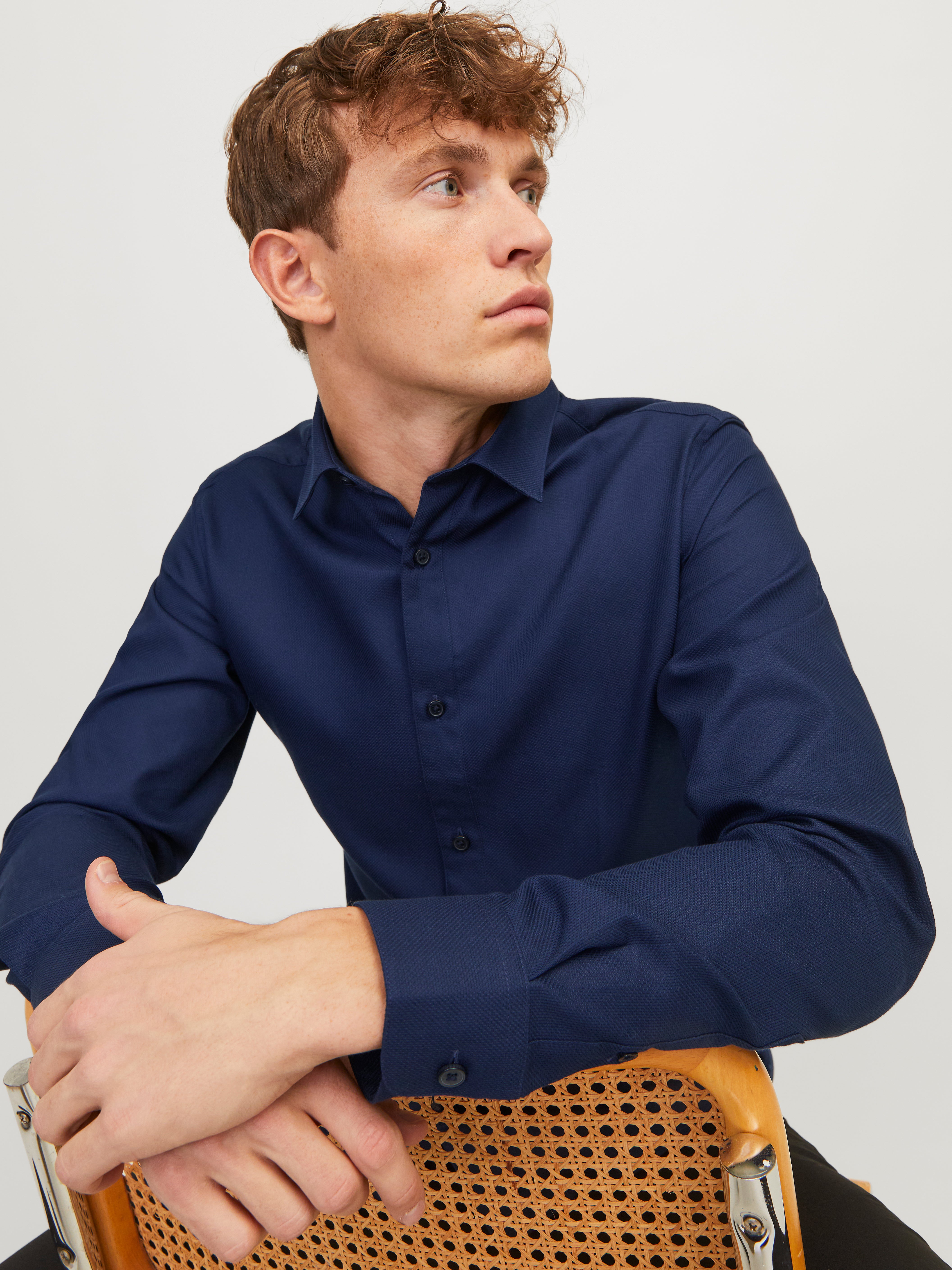 Jack and jones store navy blue shirt