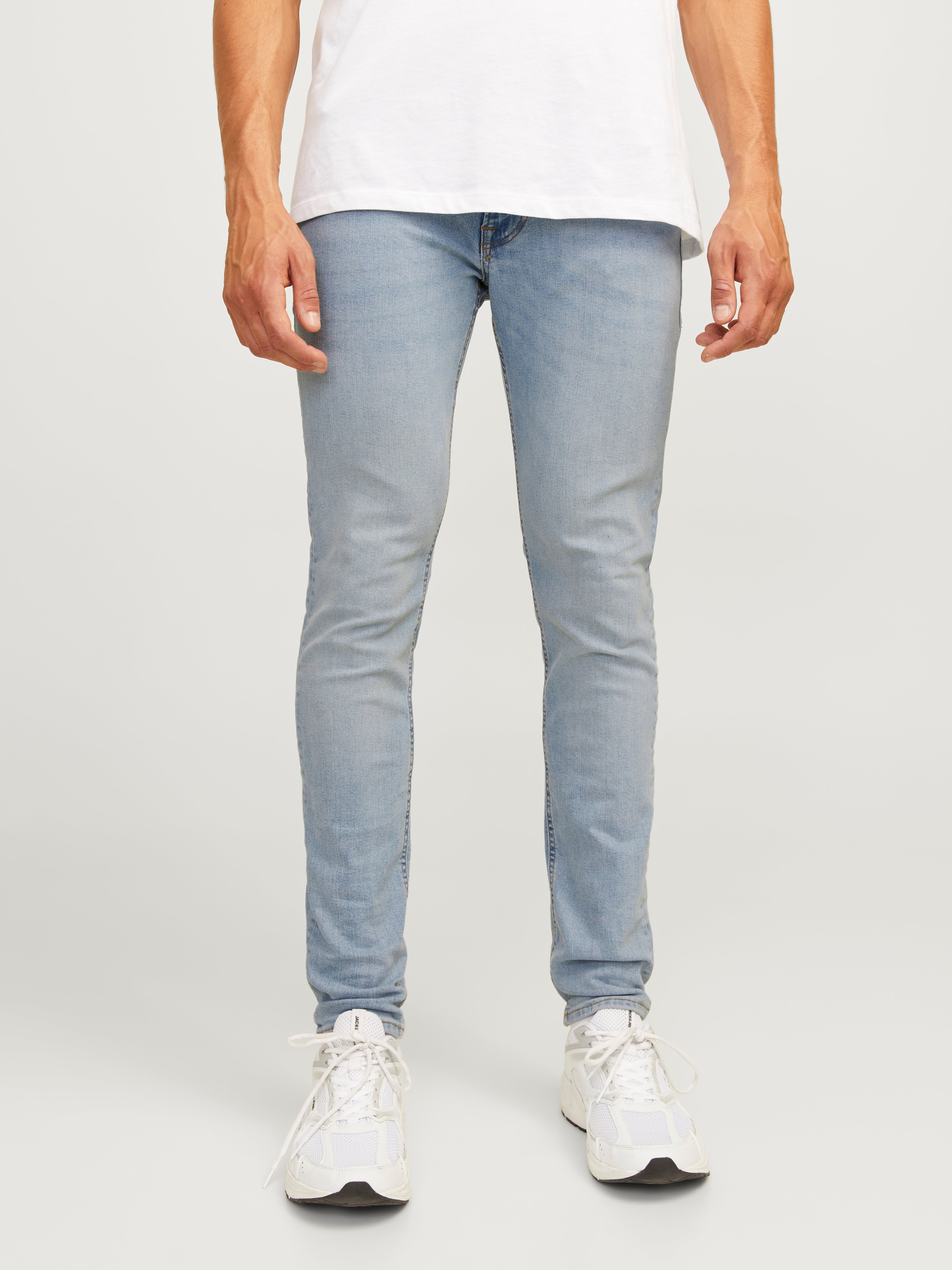 Jean skinny homme bleu clair sale