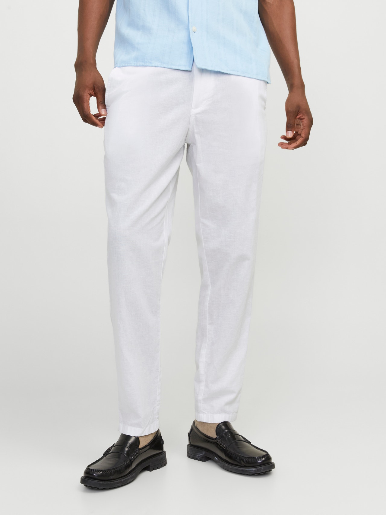Jack & Jones Tapered Fit Puuvillased püksid -Bright White - 12248604