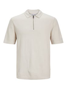 Jack & Jones Enfärgat Polo T-shirt -Moonbeam - 12248642