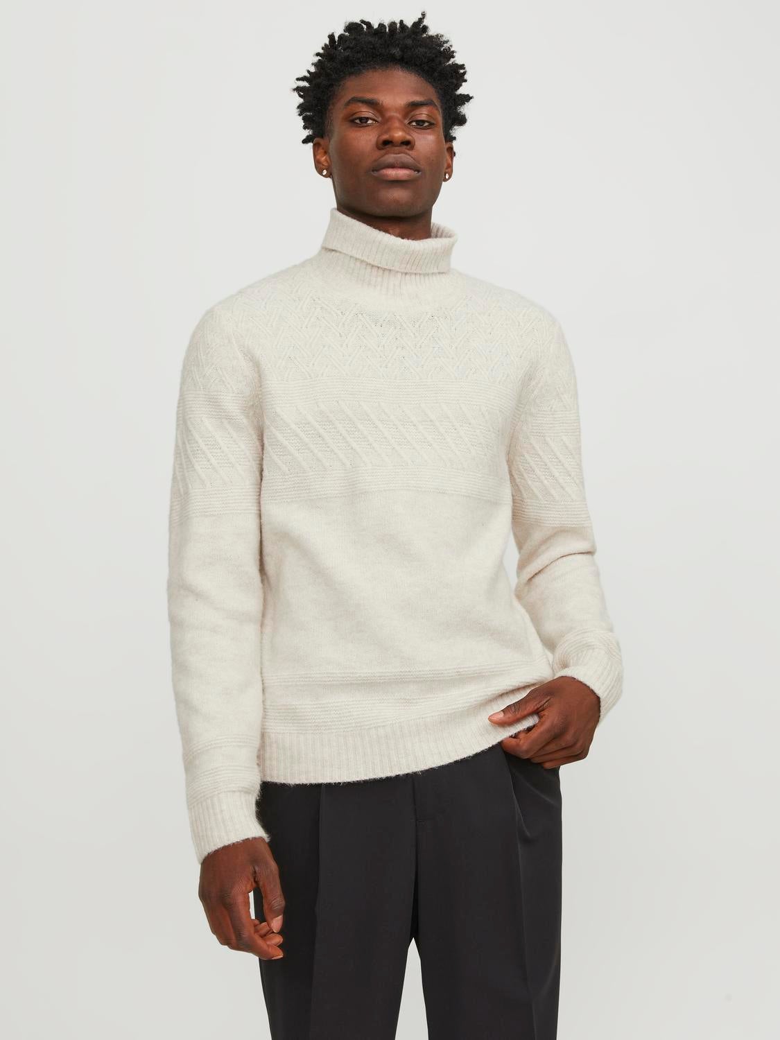 Mens white shop turtle neck jumper