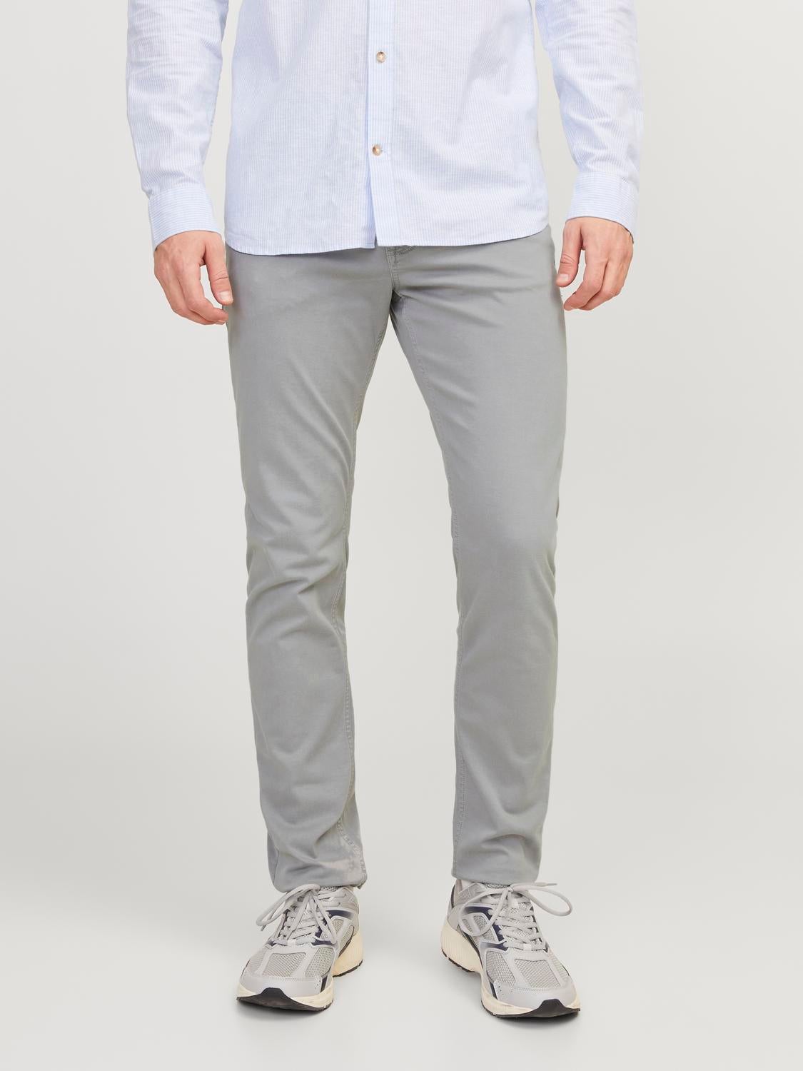 Slim-Fit Light Grey Trousers – Crimsoune Club